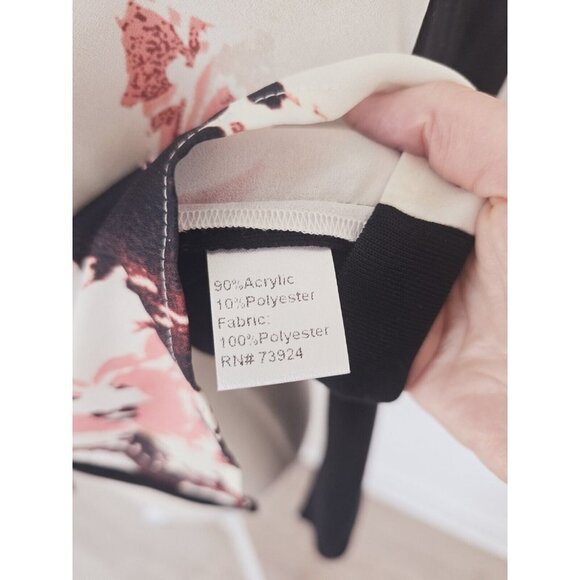 Ming Wang Multicolor Floral Button Front Cardigan Knit Long Sleeve Blouse Top S - Picture 10 of 11